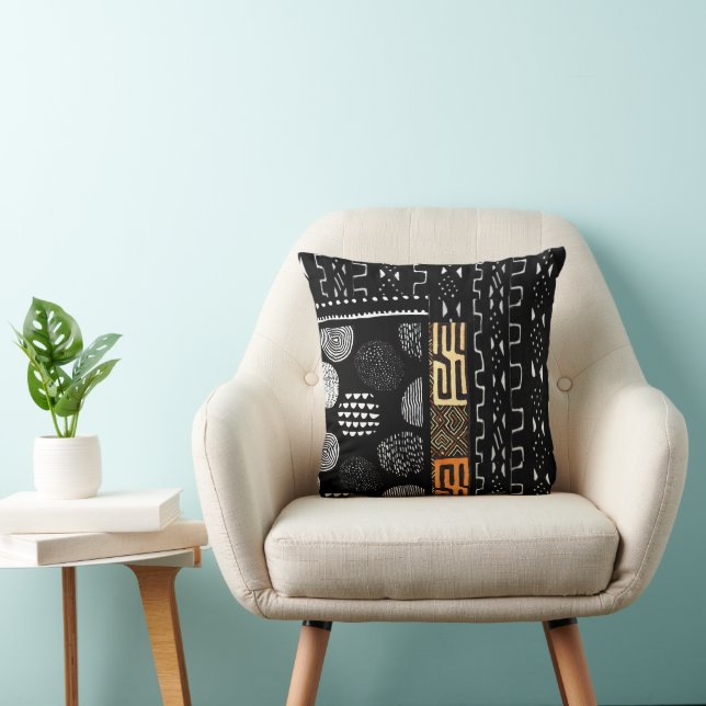 African Heritage • Bold Tribal Pattern Throw Pillo Cushion (Chair)
