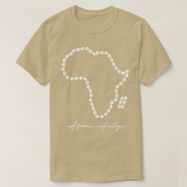 African Heritage Cowrie Map T-Shirt (Design Front)