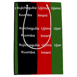 African Heritage Kwanzaa Nguzo Saba Principles  Medium Gift Bag