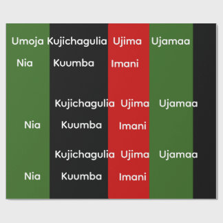 African Heritage Kwanzaa Nguzo Saba Principles  Wrapping Paper