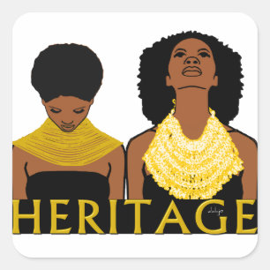 AFRICAN Heritage Square Sticker