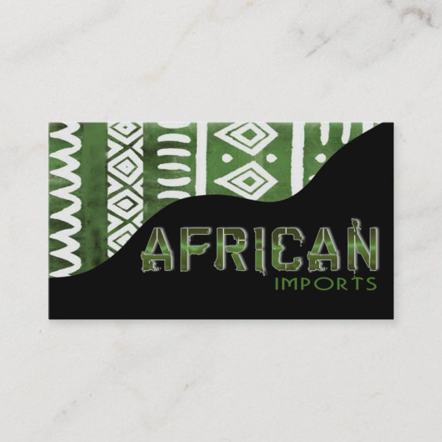 African Imports II - Afrocentric Kenyan mud cloth Business Card (Front)