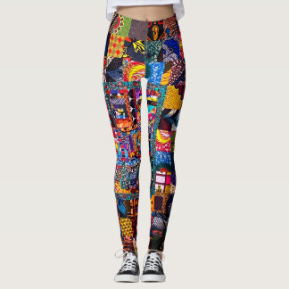 African Improv quilt bold All-Over-Print Leggings