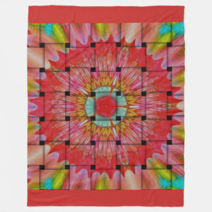 African-Inspired Art Print– Geometric Woven Design Fleece Blanket