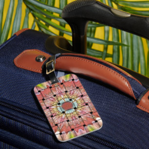 African-Inspired Art Print– Geometric Woven Design Luggage Tag