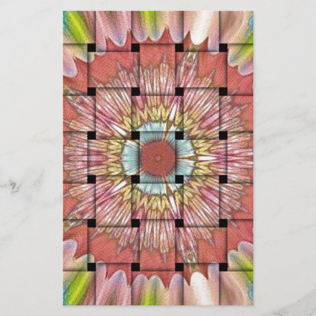 African-Inspired Art Print– Geometric Woven Design Stationery (Front)