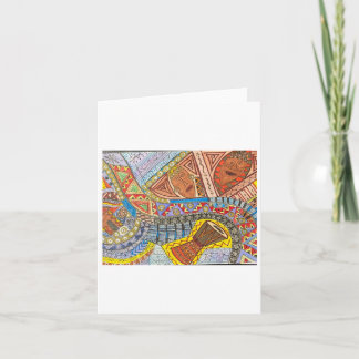 African-inspired colourful design card