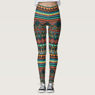 African Inspired Geometric Pattern Leggings