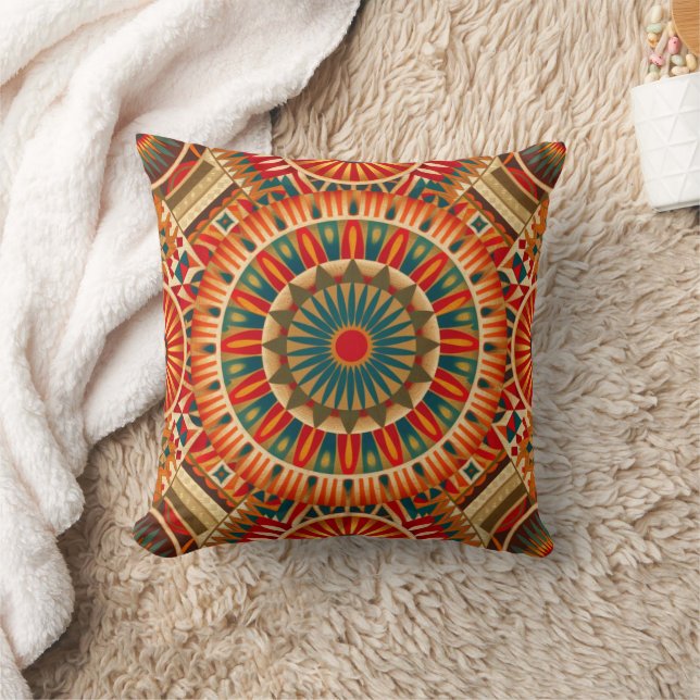 African-Inspired Geometric Throw Pillow Cover (Blanket)
