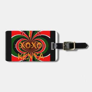 African-Inspired Kenya Flag Abstract Art Luggage Tag