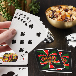 African-Inspired Kenya Flag Abstract Art Playing Cards