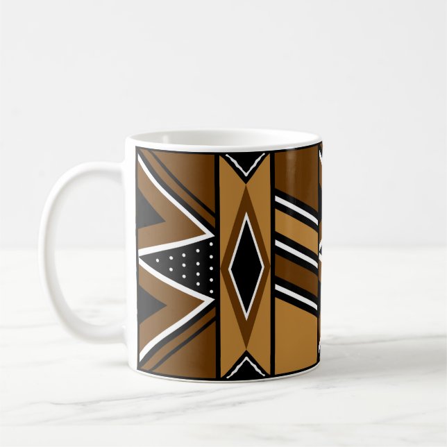 African Inspired Mud Cloth Design Drinking Mug (Left)