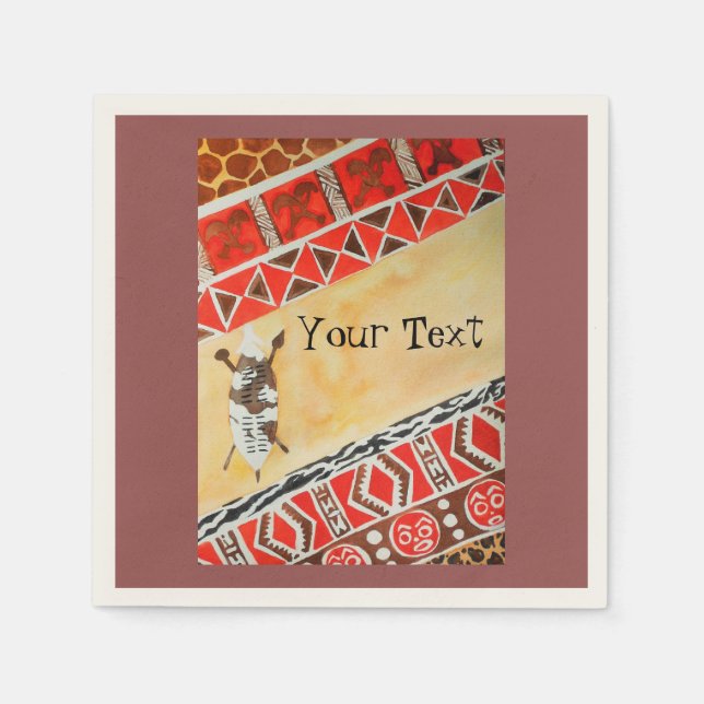 African-inspired watercolor napkin (Front)