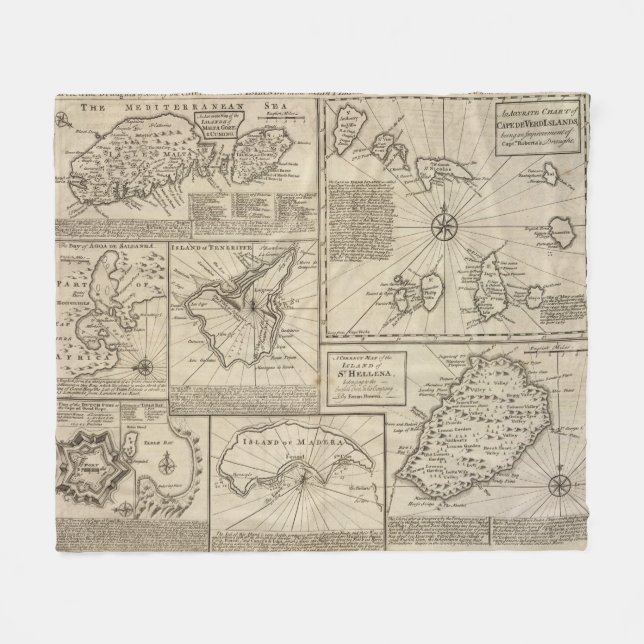 African Islands Fleece Blanket (Front (Horizontal))