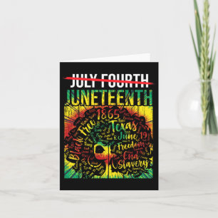 African Juneteenth Black Women Tie Dye Melanin Jun Card