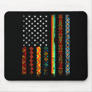 African Kente Cloth American Flag African Black Hi Mouse Pad