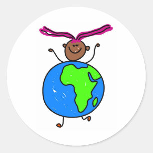 African Kid Classic Round Sticker