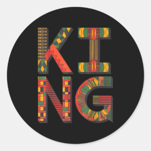 African King Art For Men Dad Boys African Print Me Classic Round Sticker