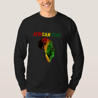 African King Black History Month Lion Africa Flag T-Shirt