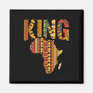African King Map Kente Design Black Pride Melanin Magnet