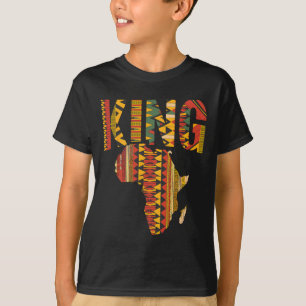 African King Map Kente Design Black Pride Melanin T-Shirt