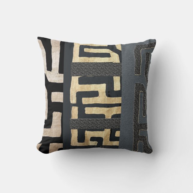 African Kuba Cloth Print Cushion (Front)