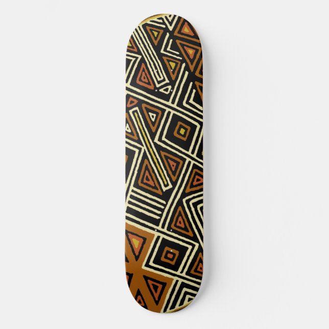 African Kuba Design Skateboard (Front)