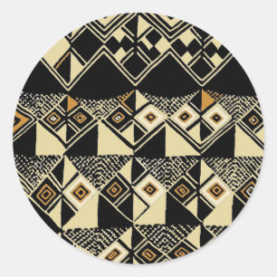 African Kuba Inspired Designs Classic Round Sticker