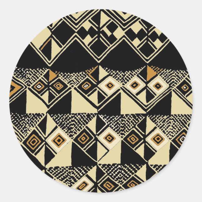 African Kuba Inspired Designs Classic Round Sticker (Front)