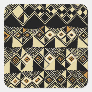 African Kuba Inspired Designs Square Sticker