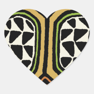 African Kuba Textile Design Heart Sticker
