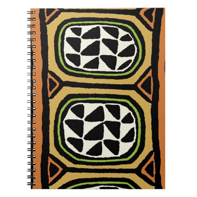 African Kuba Textile Design Spiral Notebook (Front)