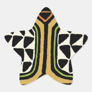 African Kuba Textile Design Star Sticker