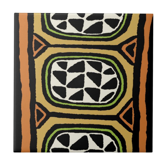African Kuba Textile Design Tile (Front)