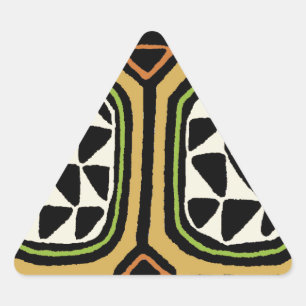 African Kuba Textile Design Triangle Sticker