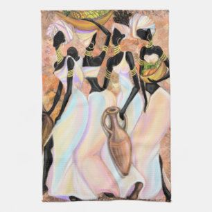 African Ladies Kitchen Towel Modern Style Painting