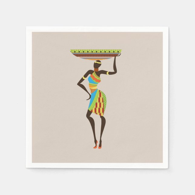 African lady African theme dinner party Napkin (Front)