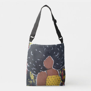 African Lady Big Hair Crossbody Bag