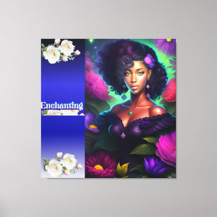 African Lady Portrait Wall Artwork Canvas Print