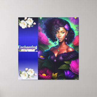 African Lady Portrait Wall Artwork Canvas Print