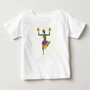 African lady tribal art baby T-Shirt