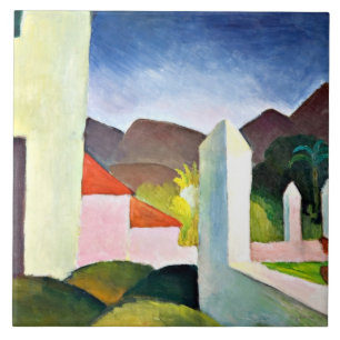 African Landscape, abstract art by August Macke Tile