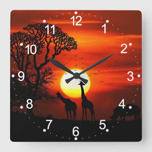 African Landscape Wall Clock (Front)
