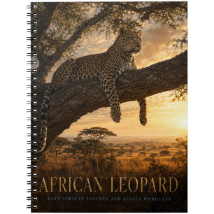 African Leopard Acacia Savanna ANIMALS Notebook