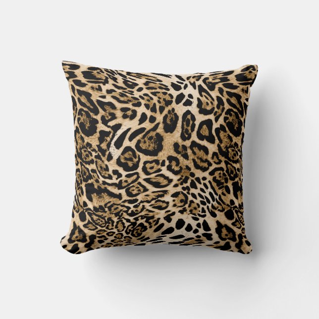 African Leopard Fur: Seamless Animal Texture Cushion (Front)