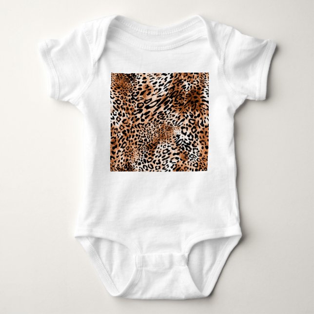 African Leopard Print Seamless Baby Bodysuit (Front)