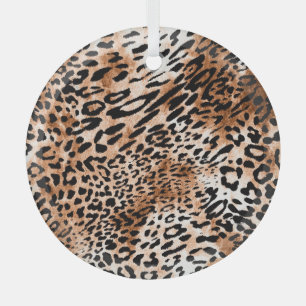 African Leopard Print Seamless Glass Tree Decoration