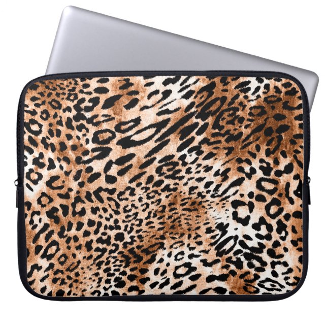 African Leopard Print Seamless Laptop Sleeve (Front)