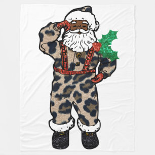 african leopard santa claus blanket