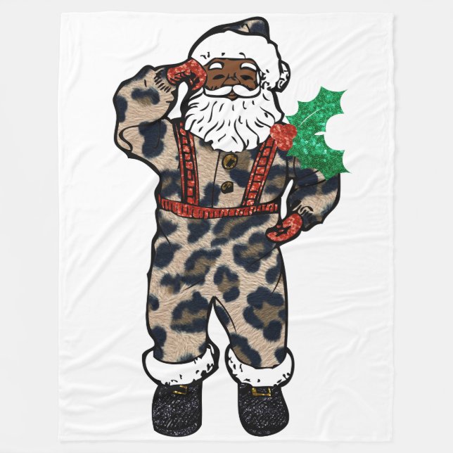 african leopard santa claus blanket (Front)
